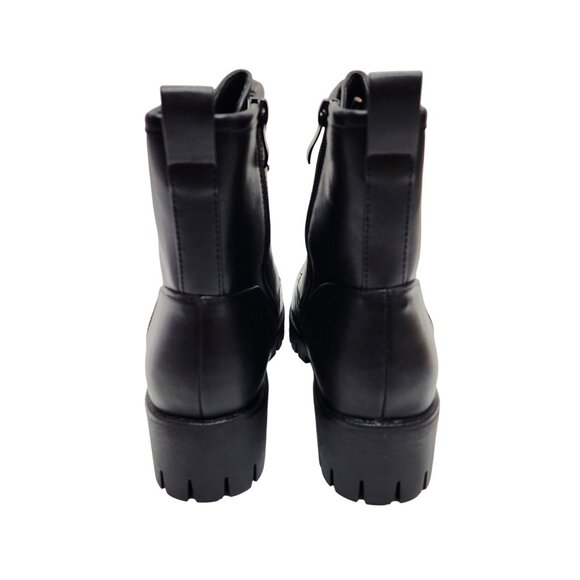 Black Combat Style Ankle Boots  Women Size 10 Lace-Up & Zipper Closure - Picture 10 of 12